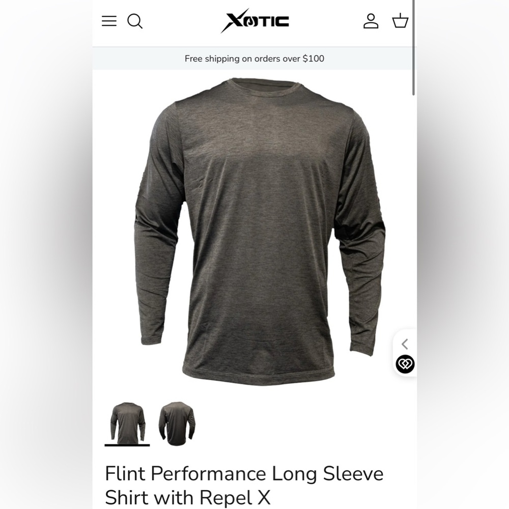 Flint Performance Long Sleeve Shirt - Charcoal
